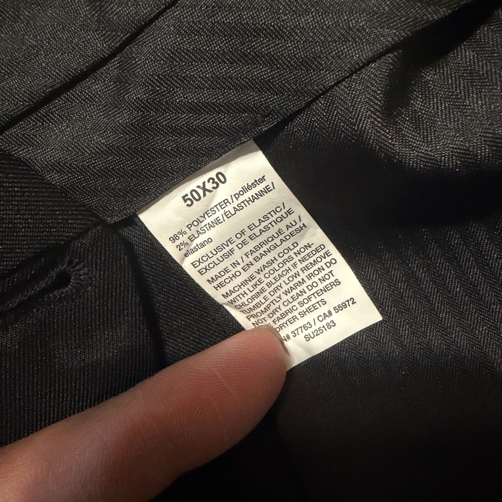 Men's Savane Black Dress Pants - Classic Tailored Trousers - Picture 3 of 4